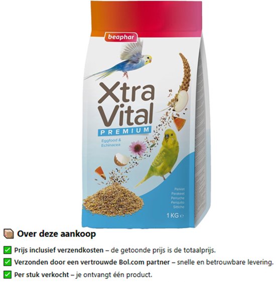 Beaphar - Xtra Vital Parkietenvoer - Vogelvoer - 1kg
