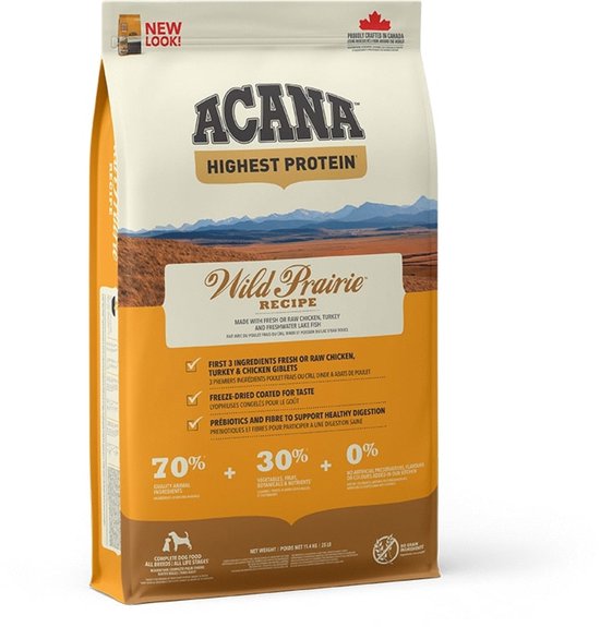 Acana - Hondenvoer - Hoogste Eiwit Wild Prairie - Kip en Kalkoen, 11.4kg, Graanvrij