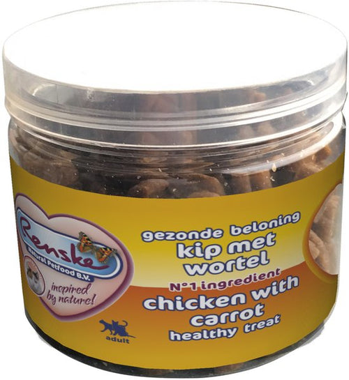 Renske - Kat Beloning Hartjes 100g - Kip&Wortel