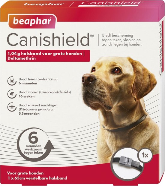 Beaphar - Canishield Parasietenband Hond - Anti vlooien en tekenmiddel - per stuk L