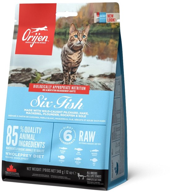 Orijen - Whole Prey Six Fish Cat Sardines&Heek - Kattenvoer - 340g
