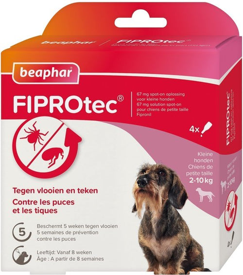 Beaphar - Fiprotec Anti Teken - en Vlooiendruppels - Hond - 2 - 10kg - 4st