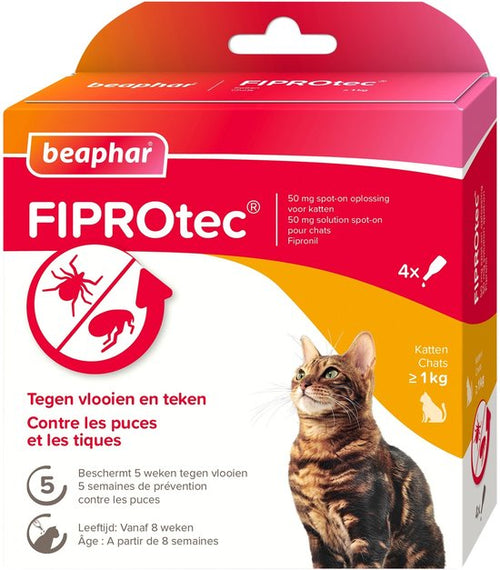 Beaphar - Fiprotec Kat - Vlooienbestrijding - >1kg - 4 Pipetten