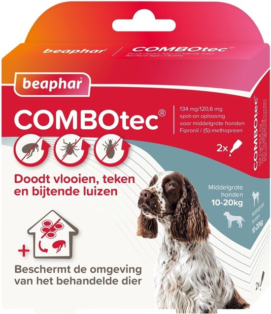Beaphar - Combotec Hond 10 - 20kg - Anti vlooien en tekenmiddel