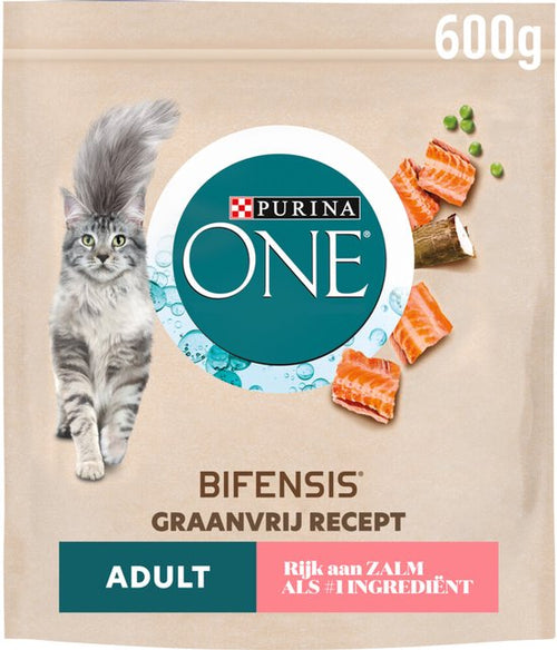 Purina One - ONE Kattenvoer Droog Adult Zalm Graanvrij - 600g