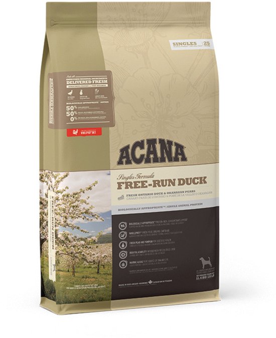 Acana - Singles Free - Run Eend&Aardpeer - Hondenvoer - 11.4kg