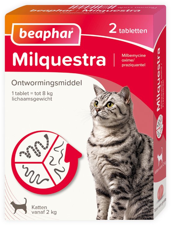Beaphar - Milquestra - Kat 2 Tot 12kg - 2 tabletten