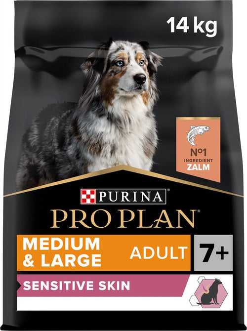 Pro Plan - Sensitive Skin Senior (7+) - Hondenvoer - Zalm - 14kg