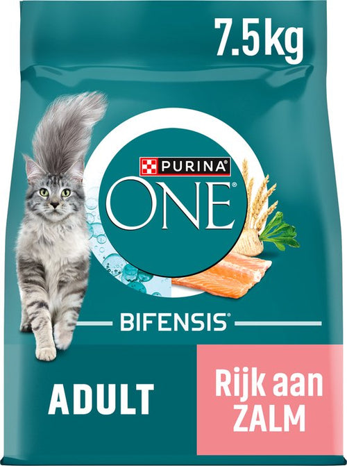 Purina One - ONE Adult - Kattenbrokjes - Zalm & Volkoren Granen - 7.5kg