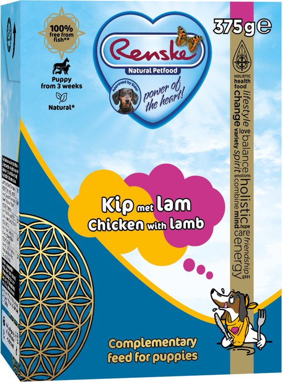 Renske - Vers Puppy - Tetrapack - Puppy Hondenvoer - Kip Lam 375g