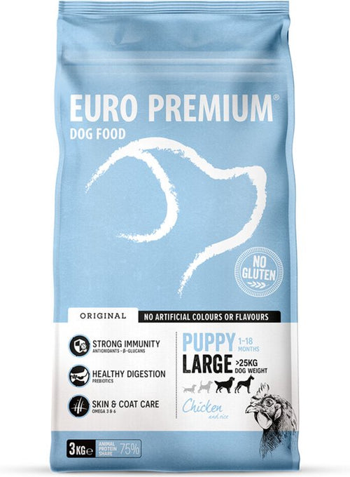 Euro - Premium - Puppy Large Kip - Rijst 3kg