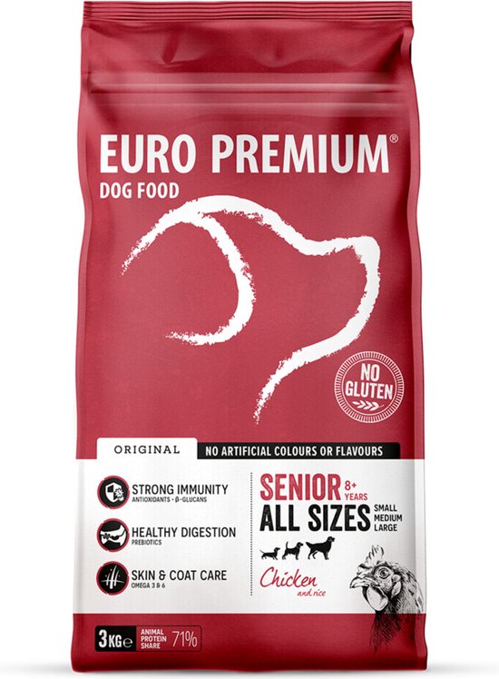 Euro - Premium - Senior Kip - Rijst 3kg
