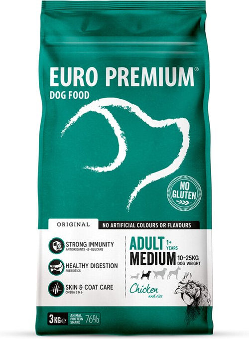 Euro - Premium - Adult Medium Kip - Rijst 3kg