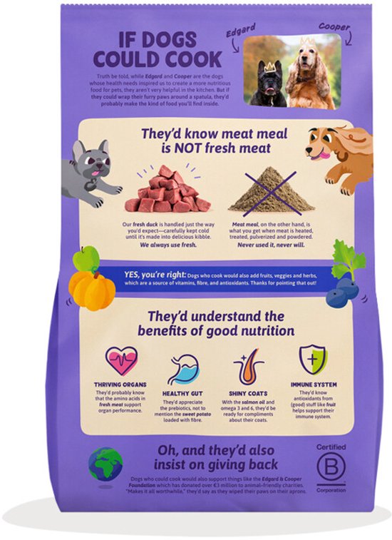 Edgard & Cooper - Edgard&Cooper Medium Adult Dog Eend - Hondenvoer - 7kg