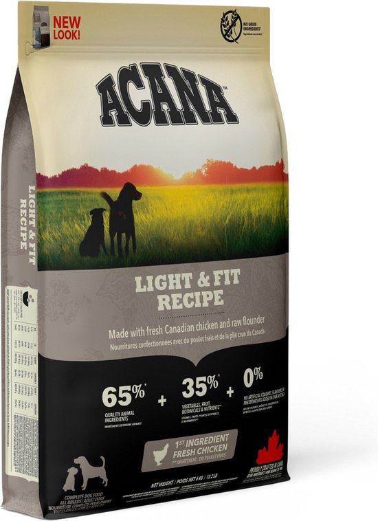 ACANA - Light & Fit - Hondenvoer - Licht & Slank - Graanvrij - Hoog Eiwit