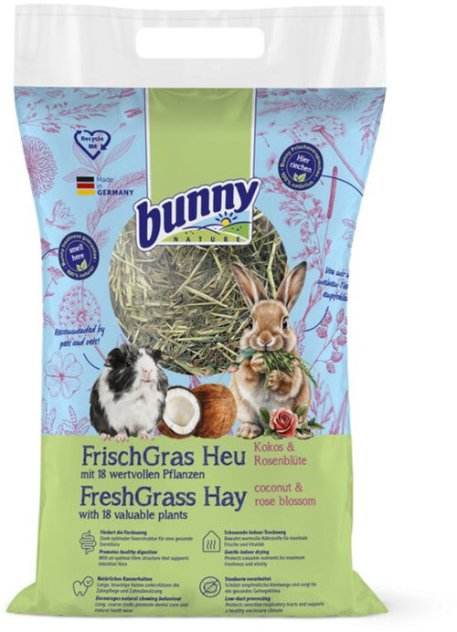 Bunny - Hooi Kokos Rozenbloesem 500g - Bunny Nature - Vezelrijk, Natuurlijke Voeding voor Knaagdieren