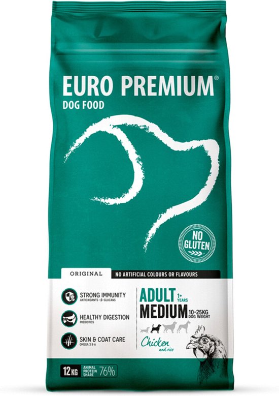 Euro - Premium - Adult Medium - Hondenvoer - Kip Rijst 12kg