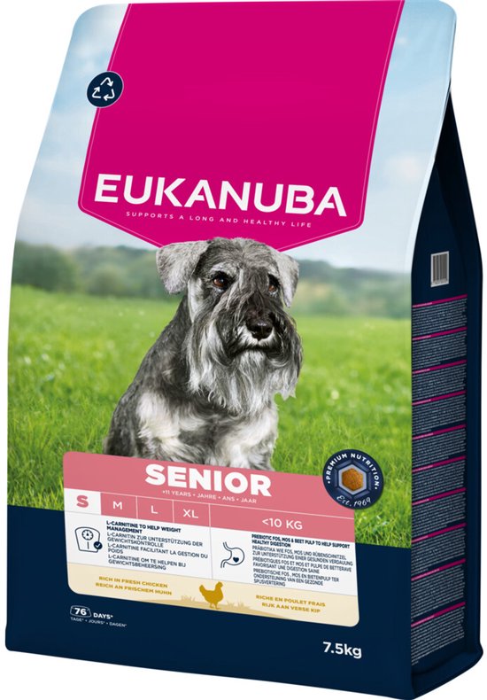 Eukanuba - Hondenvoer Droog Life Care Dog Senior Small Kip - 7,5kg