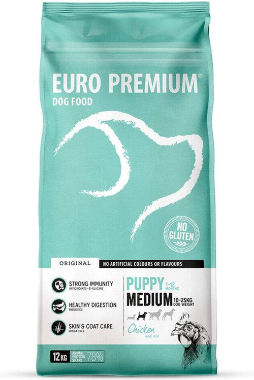Euro - Premium - Puppy Medium Kip - Rijst 12kg