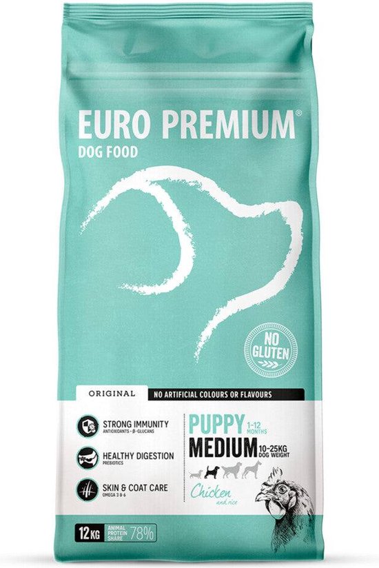 Euro - Premium - Puppy Medium Kip - Rijst 12kg