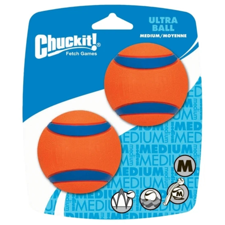 Chuckit! Ultra Ball Ø 10 cm – Rubberen Hondenbal - Hondenspeelgoed – Apporteerspeelgoed – Oranje - 1 Stuk
