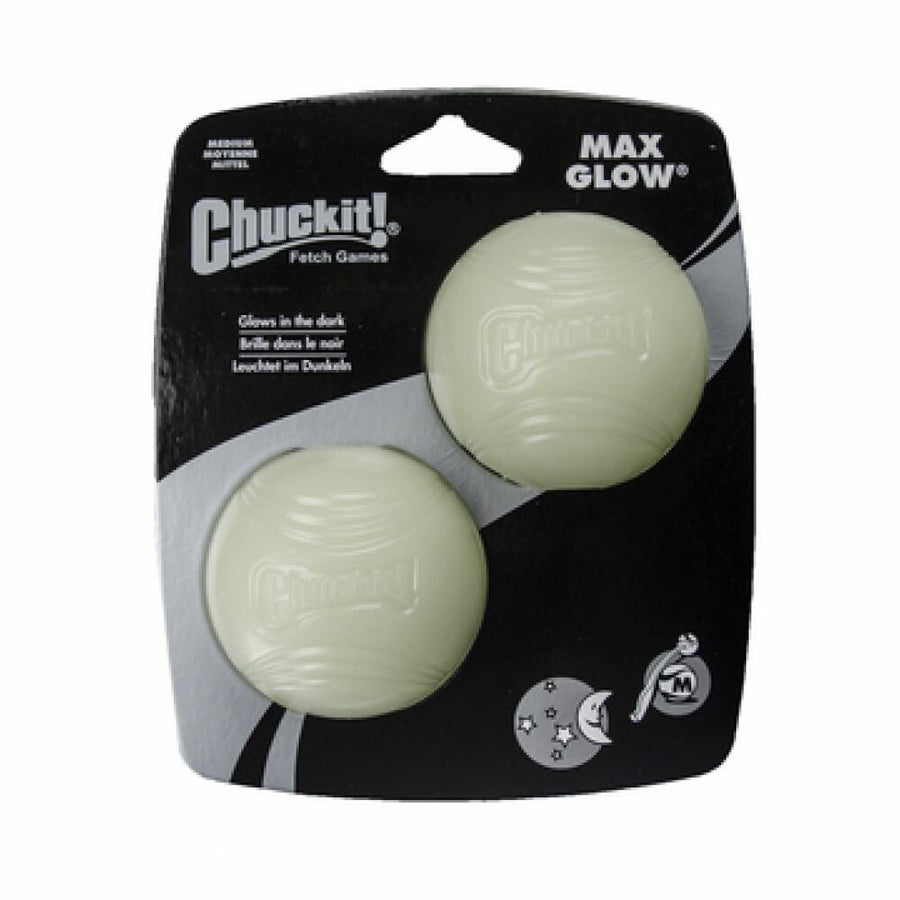 Chuckit! Tennis Ball - Hondenspeelgoed - Hondenbal - Natuurlijk rubberen kern - Medium - Ø6 cm - Oranje/Blauw - 4 Stuks