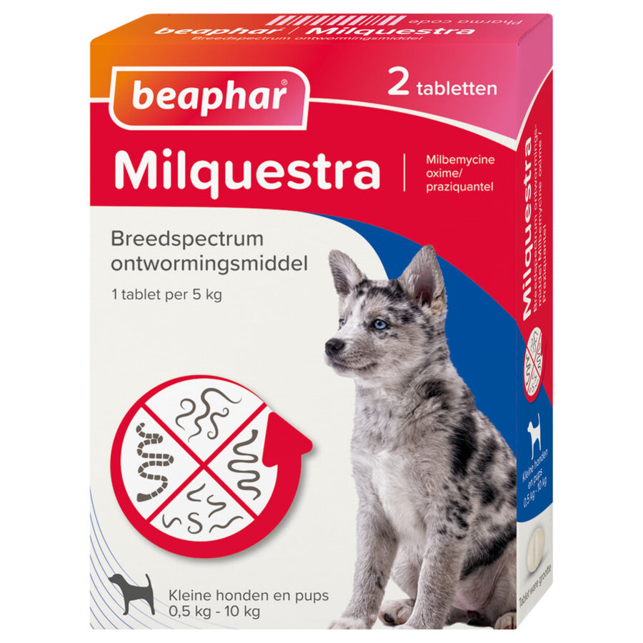 Beaphar - Milquestra Kleine Hond/Puppy - Ontwormingsmiddel - 2 Tabletten