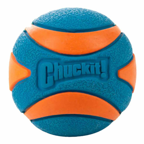Chuckit! Ultra Squeaker Bal - Hondenspeelgoed - Hondenbal - Duurzaam rubber - Small - Ø5 cm - Blauw/Oranje - 1 Stuks