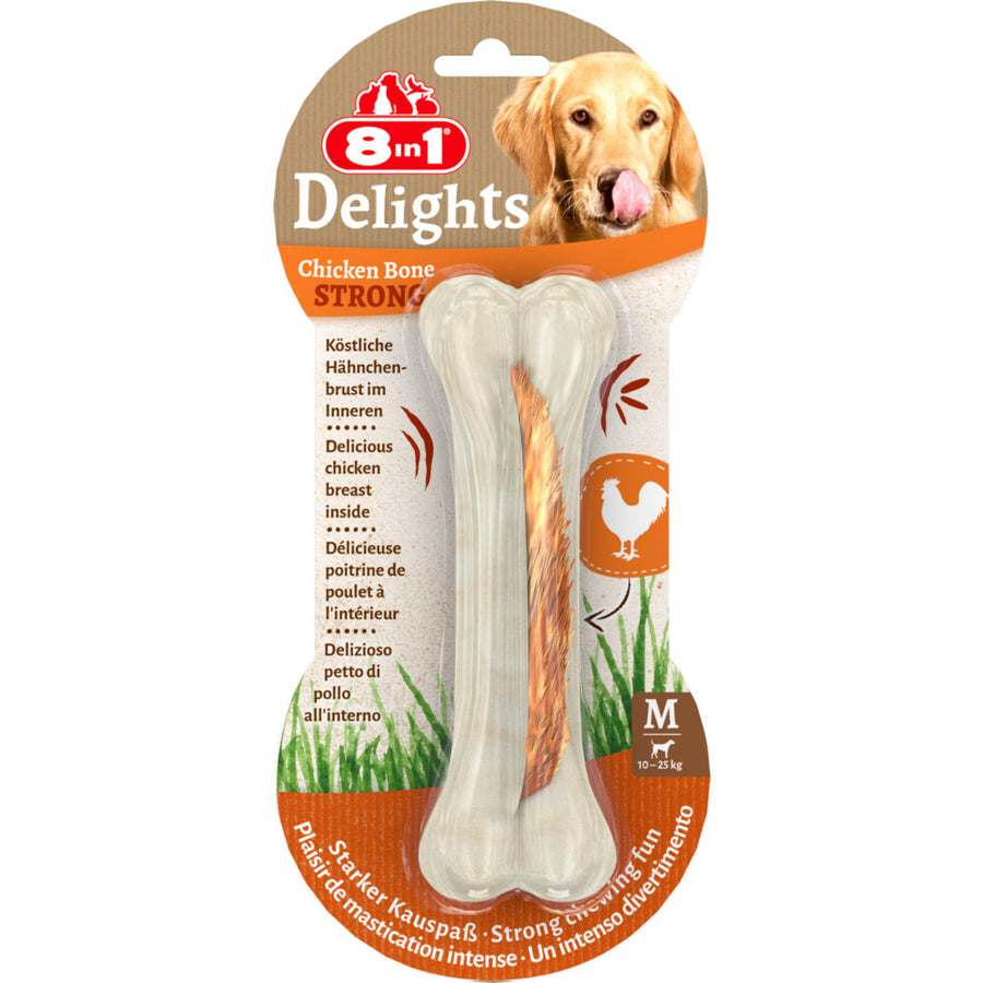 8in1 - Delights Strong - Kip - Hondensnack - M
