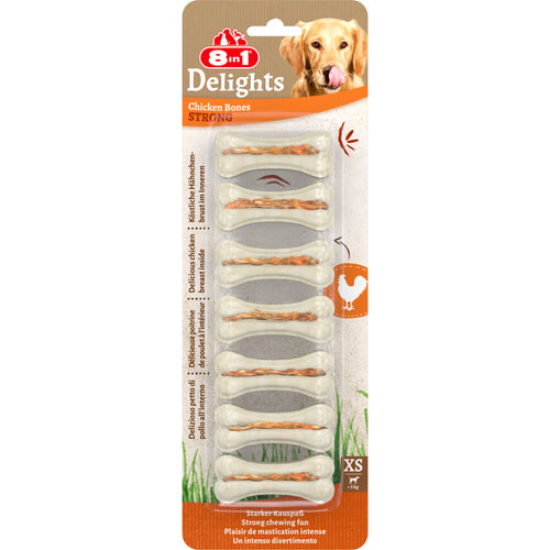 8in1 - Delights - Kip - Hondensnack - XS - 7 St