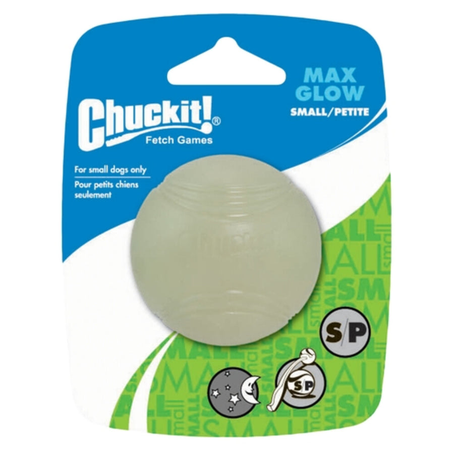 Chuckit! Max Glow Ball – Hondenspeelgoed – Hondenbal - Drijvend – Apporteerspeelgoed – Glow in the dark - Medium - Ø6 cm - 1 Stuks