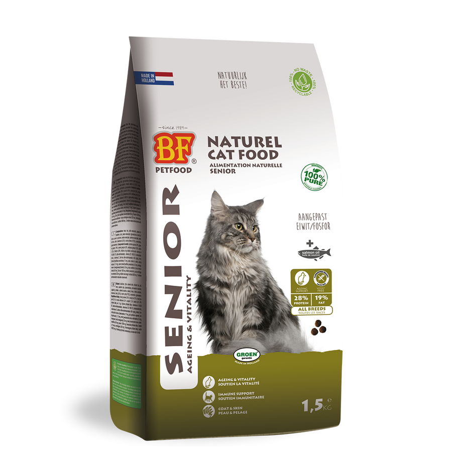 Biofood - Bf Ncf Senior Ageing - Kattenvoer - Kip Vis Zalm 1.5kg