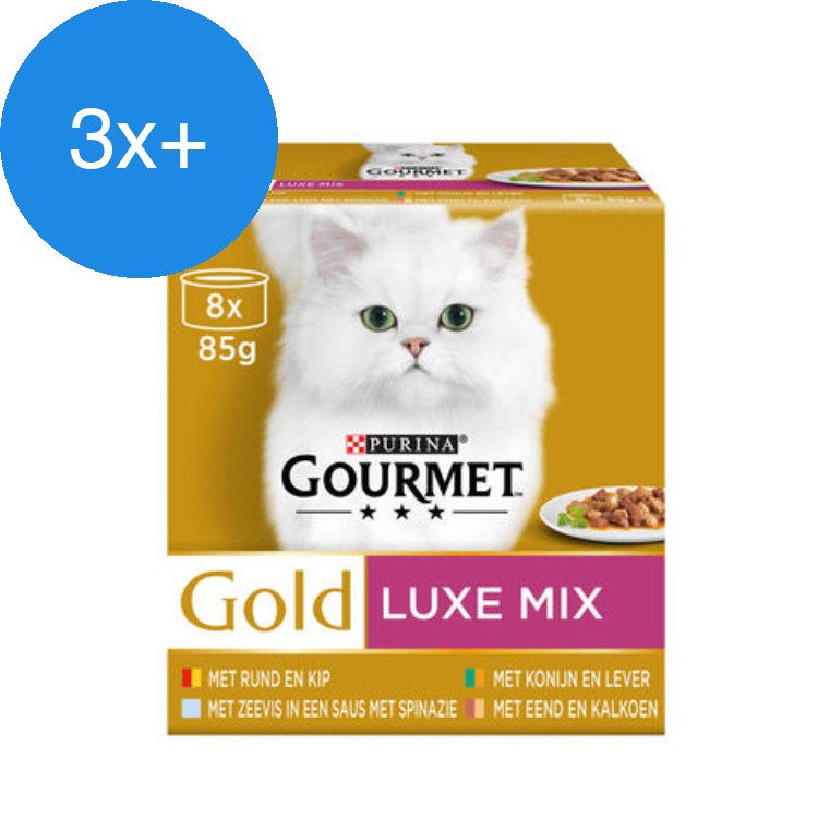 Gourmet - Gold Luxe Mix - Kattenvoer - 8x85g - Voordeelbundel