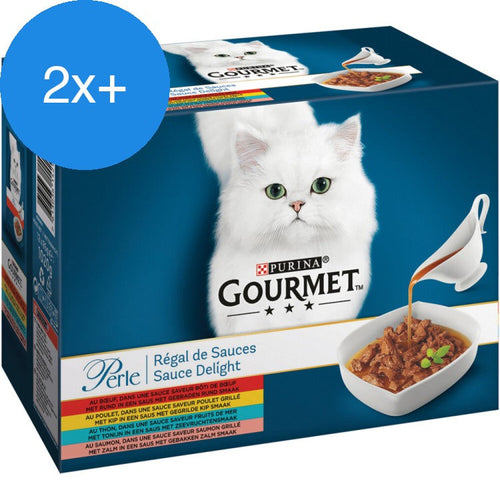 Gourmet - Perle Sauce Delight Vlees & Vis - Kattenvoer - 12x85g - Voordeelbundel