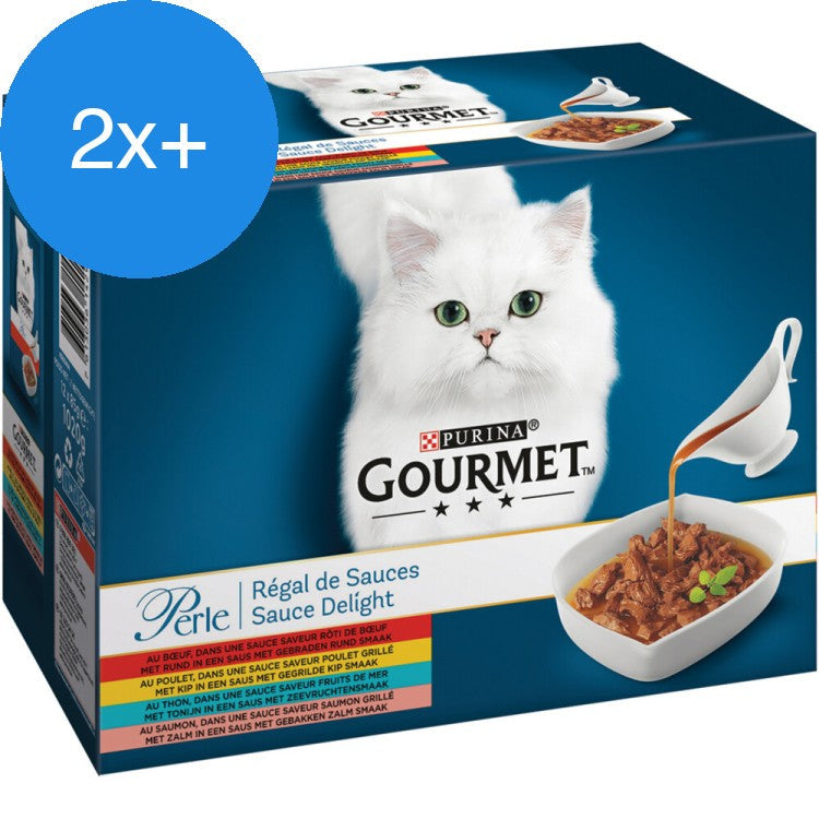 Gourmet - Perle Sauce Delight Vlees & Vis - Kattenvoer - 12x85g - Voordeelbundel