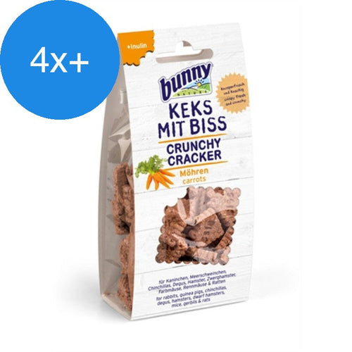 Bunny Nature - Crunchy Cracker Wortel - Knaagdierensnacks - 50g - Voordeelbundel