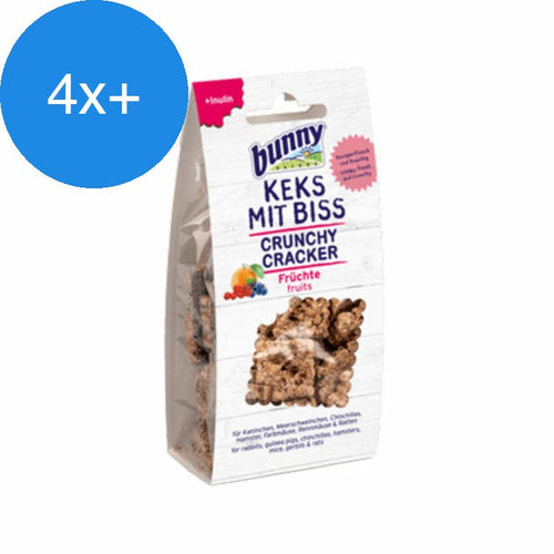 Bunny Nature - Crunchy Cracker Vruchten - Knaagdierensnacks - 50g - Voordeelbundel