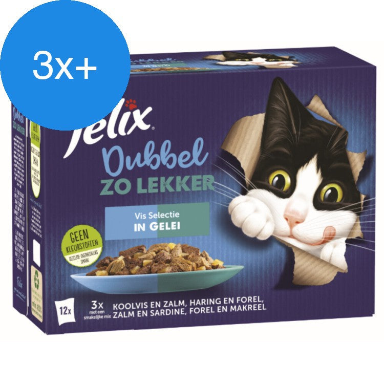 Felix - Dubbel Zo Lekker Vis Selectie in Gelei - 12x85g - Voordeelbundel