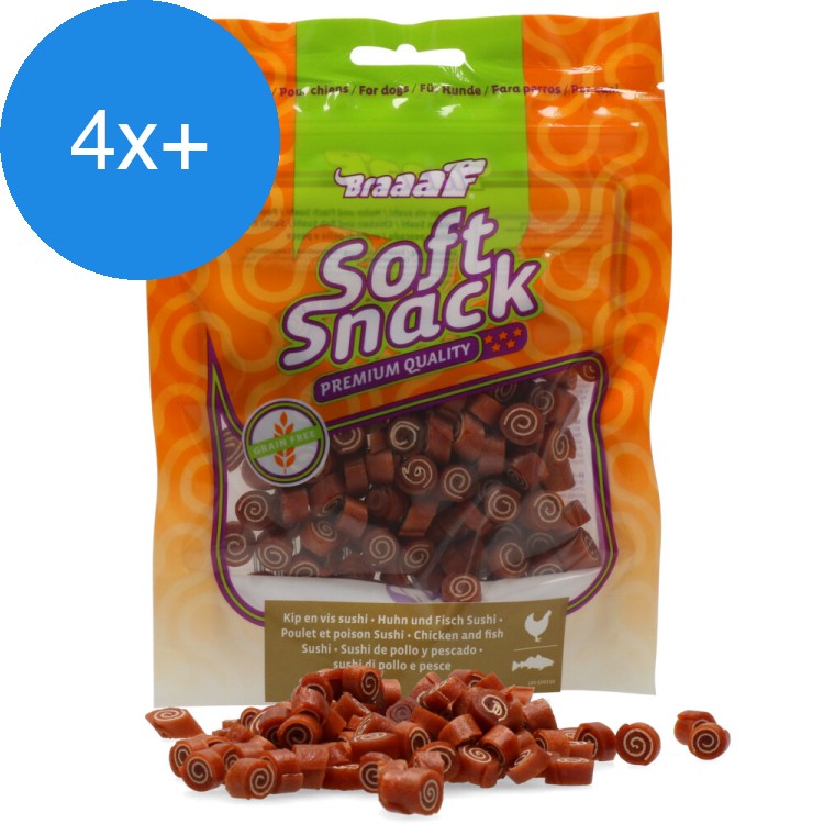 Braaaf - Sushi Kip & Vis - Hondensnack - 85g - Voordeelbundel