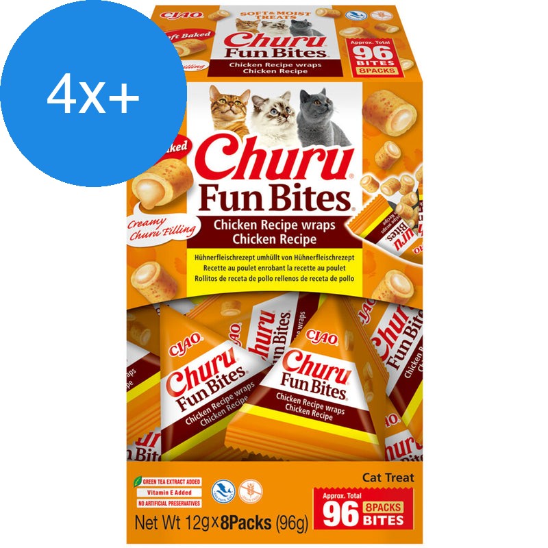 Ciao - Inaba Churu Fun Bites Chicken Wraps - Kip 8x8g - Voordeelbundel
