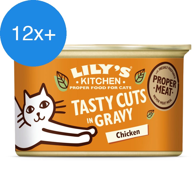 Lily's Kitchen - Lily’s Kitchen Cat Tasty Cuts Kattenvoer - Blik - Kip - 85g - Voordeelbundel