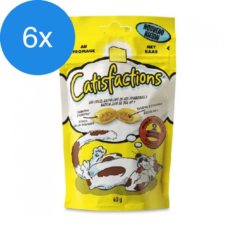 Catisfactions - Kattensnoepjes Kaas Voordeelbundel - 6 x 60 g