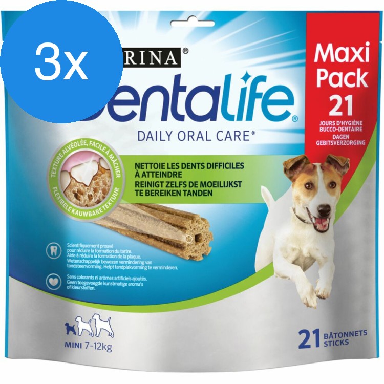 DentaLife - Kauwstaaf Small 7-12 kg Voordeelbundel - 3 x 21 stuks (63 sticks)