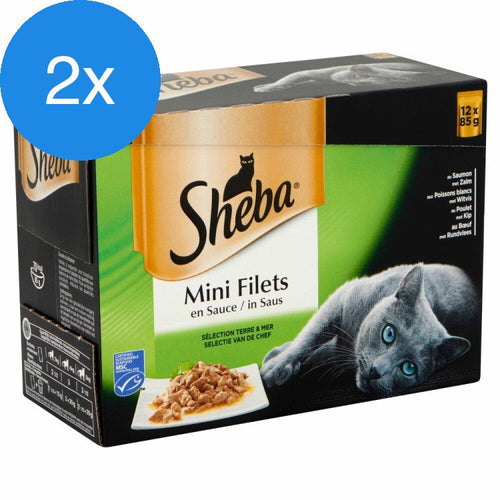 Sheba - Mini Filets Voordeelbundel - 2 x 12 x 85 g (24 kuipjes)