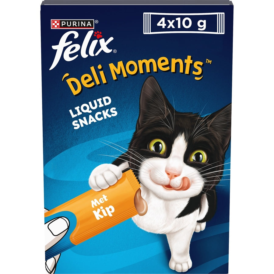 FELIX® Deli Moments™ Vloeibare Lekkernijen voor Katten met Kip 4 x 10g