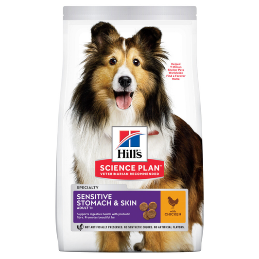 Hill's Canine - Science Plan - Hondenvoer - Adult Sensitive Stomach & Skin - Medium - Kip