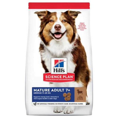 Hill's Canine - Science Plan - Dog Food - Mature 7+ Adult - Medium - Lamb & Rice - 12kg