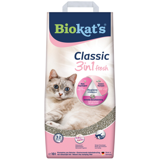 Biokat's - Classic 3in1 Fresh Babypoeder - Kattenbakvulling - 10L