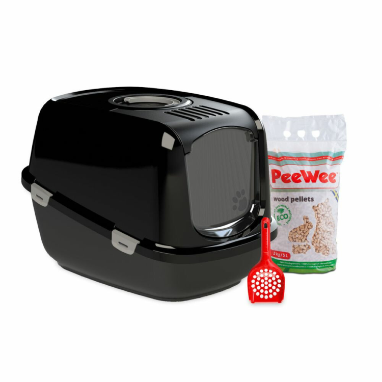PeeWee - EcoDome Black Starter Kit - Litter Boxes - 66.5x48.5x46.5cm