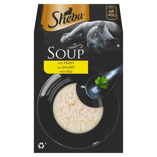 Sheba - Katzenfutter - Klassische Suppe - Huhn - 4x40g